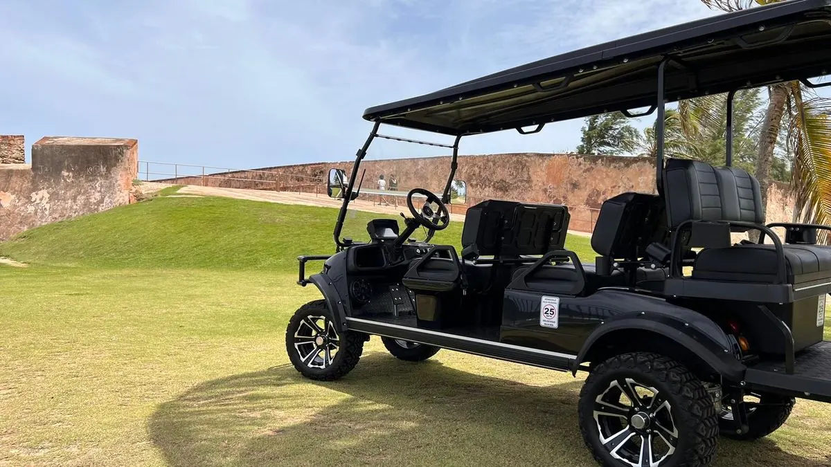 One of our carts below the walls of Castillo San Cristóbal